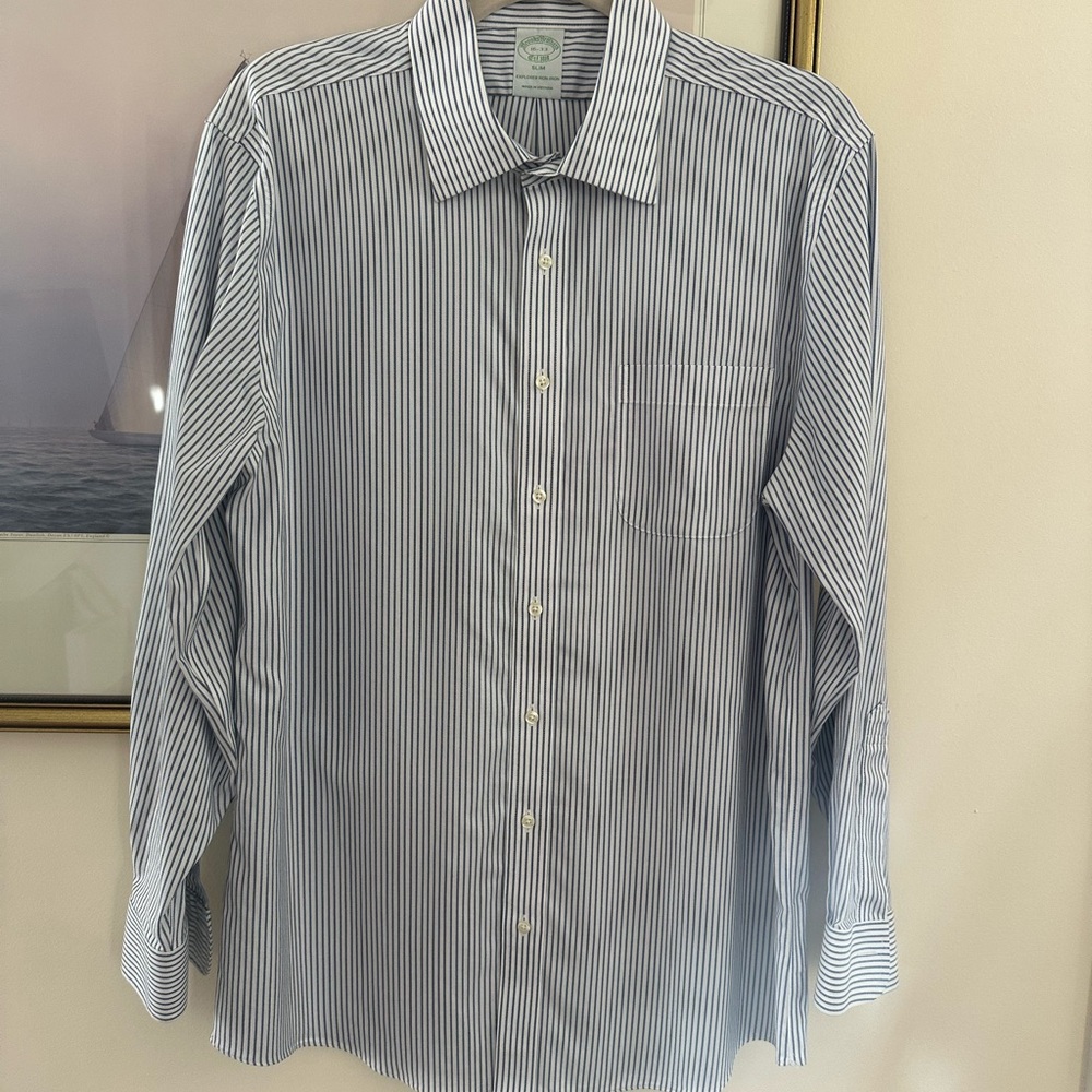 Brooks Brothers Explorer non-iron Slim Striped Dress Shirt